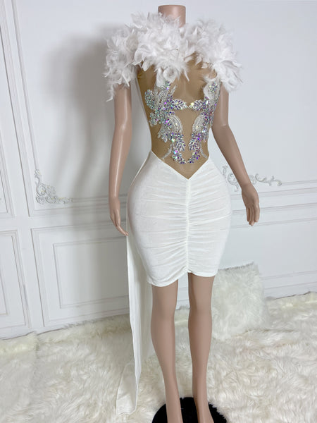 White Rhinestone Dresses